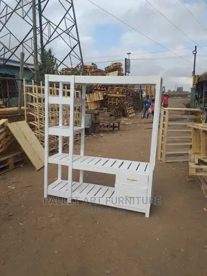 White Pallet Shoe Rack and Wardrobe