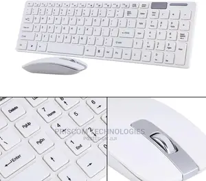 Premium White Wireless Keyboard + Mouse Combo