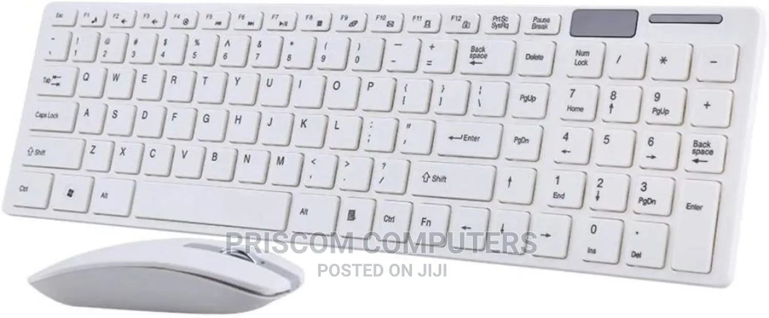 Premium White Wireless Keyboard + Mouse Combo
