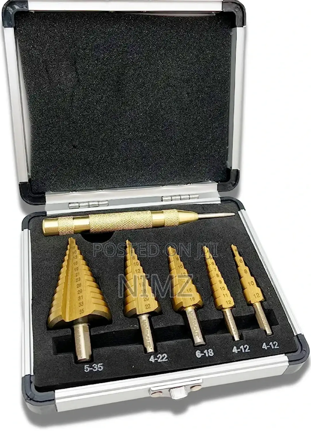 6PCS HSS Cobalt Titanium Step Drill Bit