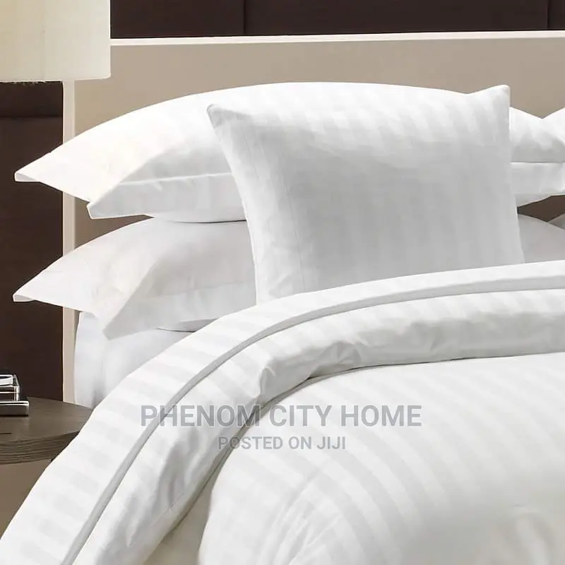 White Stripped Cotton Duvet Cover