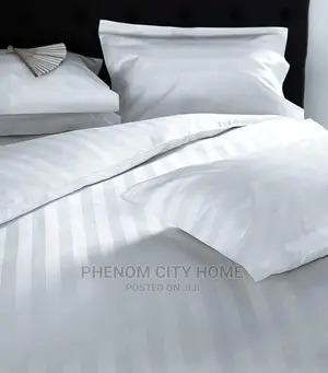 White Stripped Cotton Duvet Cover