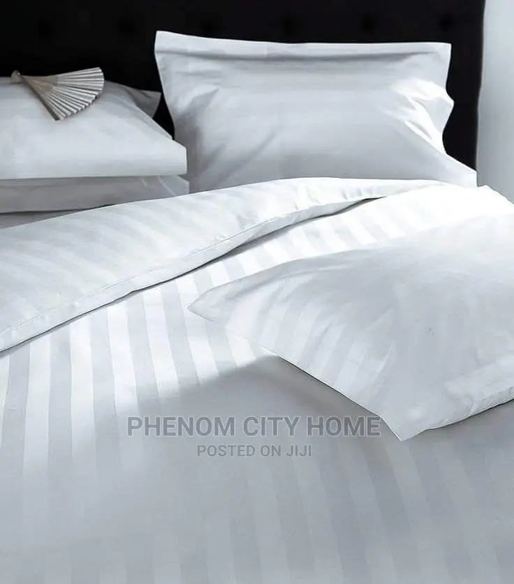White Stripped Cotton Duvet Cover