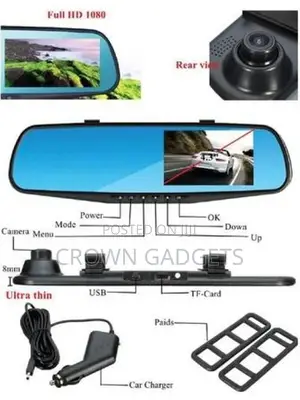 Car Rear View Mirror With Full 1080p HD