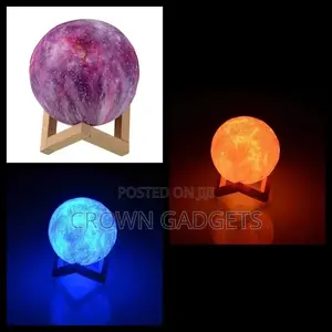 3D 7 Color Changing Moon Night Rechargeable