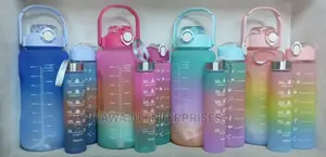 3pcs Water Bottles - 2L, 800ml, 500ml Set, Colours as Seen
