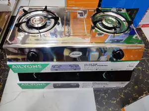 Lyons Stainless Steel Body Gas Stove Double Burner- Blue.