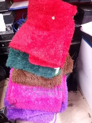 Red,Brown,Blue Fluffy Carpet