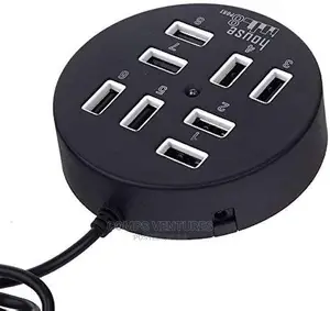 Hi-Speed 8 Port USB Hub Adapter for Charging + High Speed Da