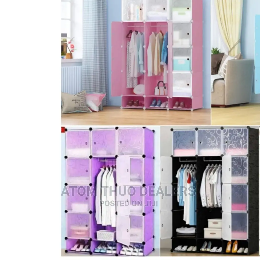 Classy Portable Plastic Wardrobe 3 Column 
