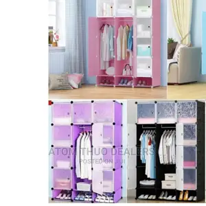 Classy Portable Plastic Wardrobe 3 Column 