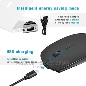 Black Rechargeable Wireless Mouse for Laptop, PC, Macbook