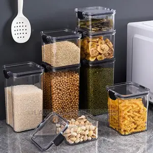 8pc Transparent Acrylic Cereal Food Pantry Storage Container