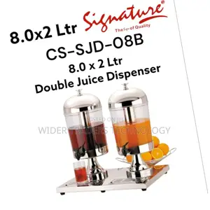 X 2 Stainless Steel Double Bowl Juice Dispenser Water Dispe