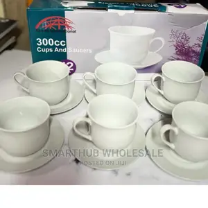 300cc Ceramic White 6 PCS Cup and Soucer
