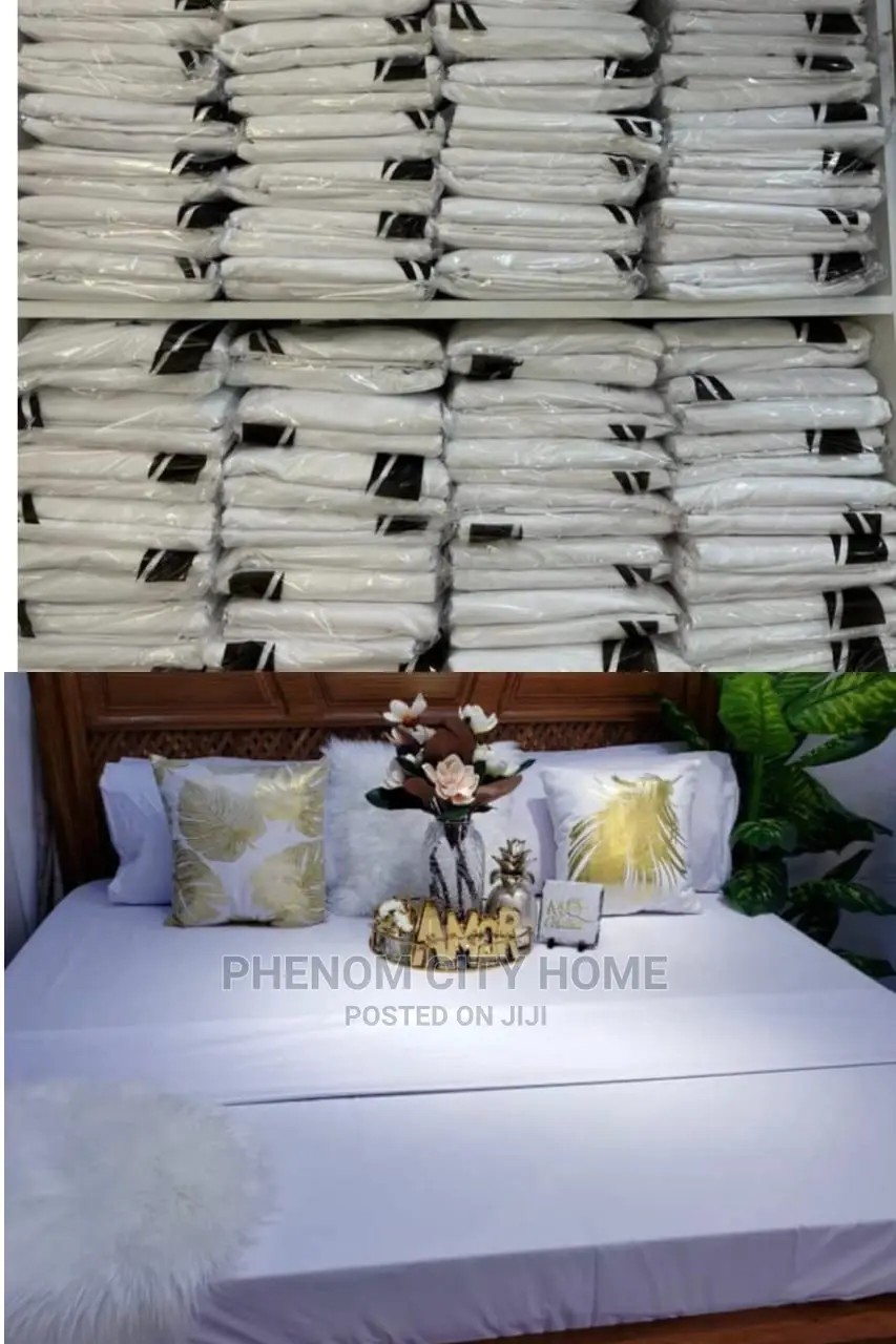 Plain White Fitted Cotton Bedsheet Set