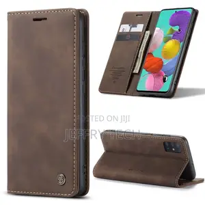 Flip Cover for Samsung Galaxy A51 (Brown, Dual Protection,