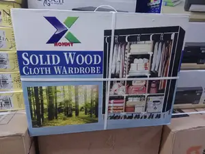 Brand New 3 Column Portable Wooden Wardrobe With Shoe Rack.