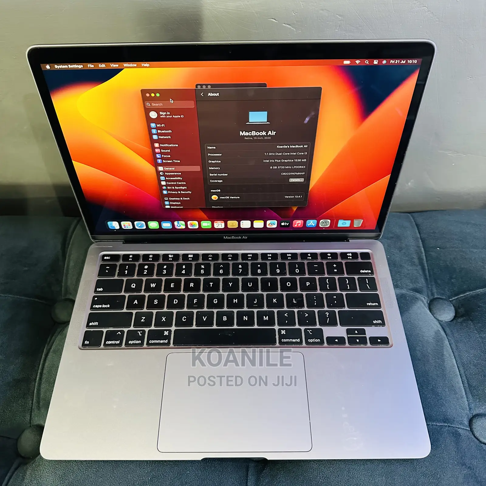 Laptop Apple MacBook Air 2020 8GB Intel Core I3 SSD 256GB