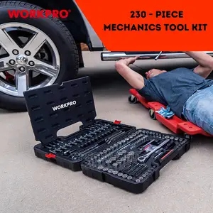 230 PIECE MECHANICS TOOL KIT With Hard Durable Case WORKPRO