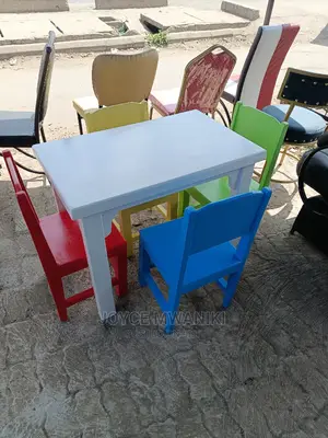 Kindergarten Set of 4 Chairs and a Table Different Colours