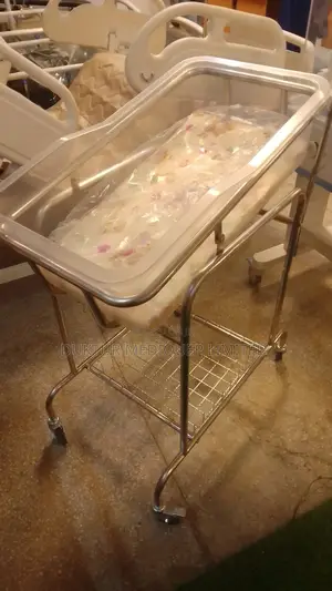 Stainless Steel Baby Cot With Wheels