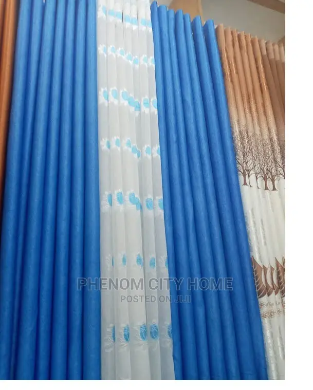 Plain Blue Curtains and Sheers