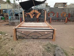 5 by 6 Metallic Framed Hardwood Stands