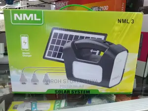 Complete Solar System 3 Bulbs + Solar + Battery + Cables