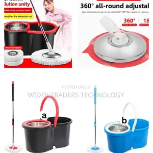 Metallic Spin Mop With Wheels and Extra Mop
Cloth