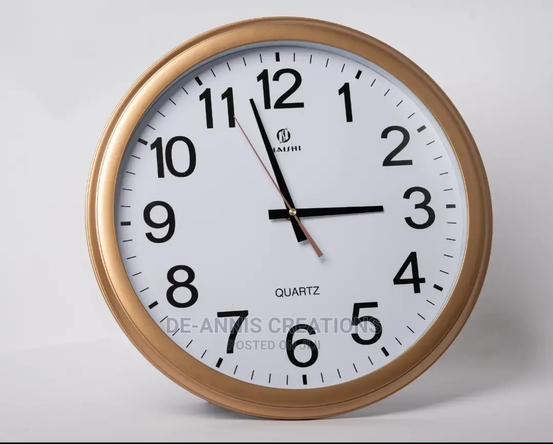 Customized 36cm Gold Ring Clock