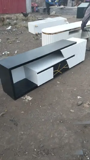 6ft Black TV Stand