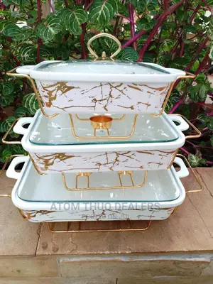 Set of 3 Ceramic Chaffing Dishes 