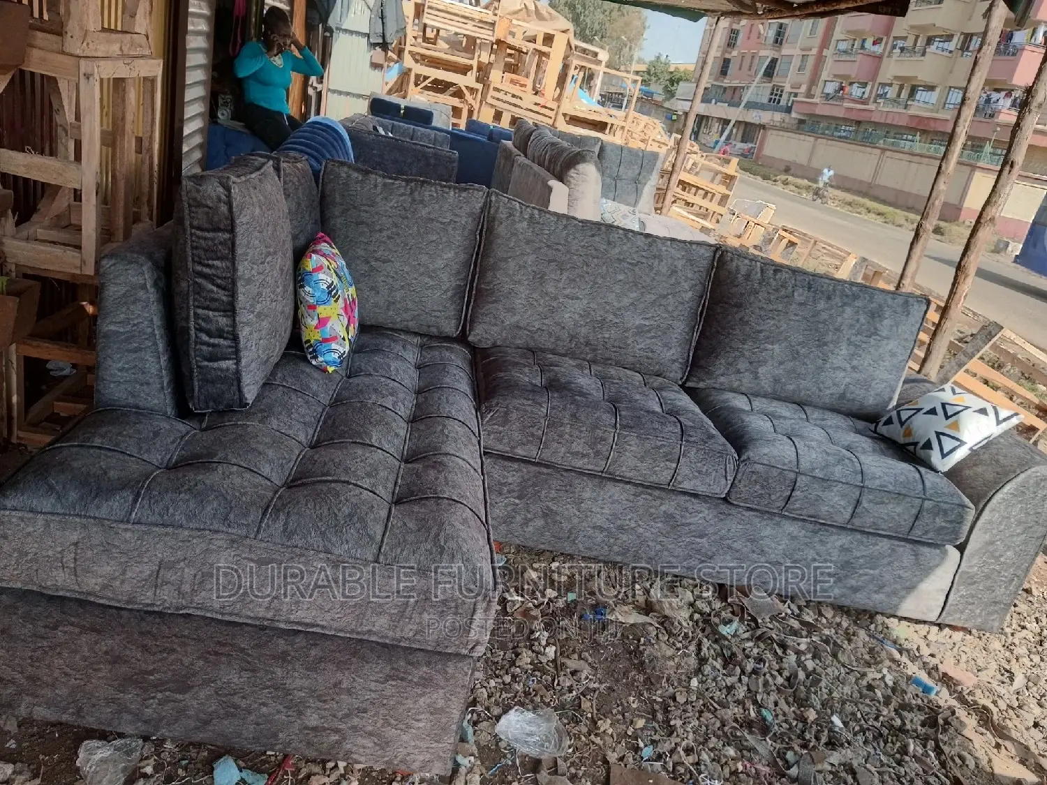6 Seater L Shape Grey