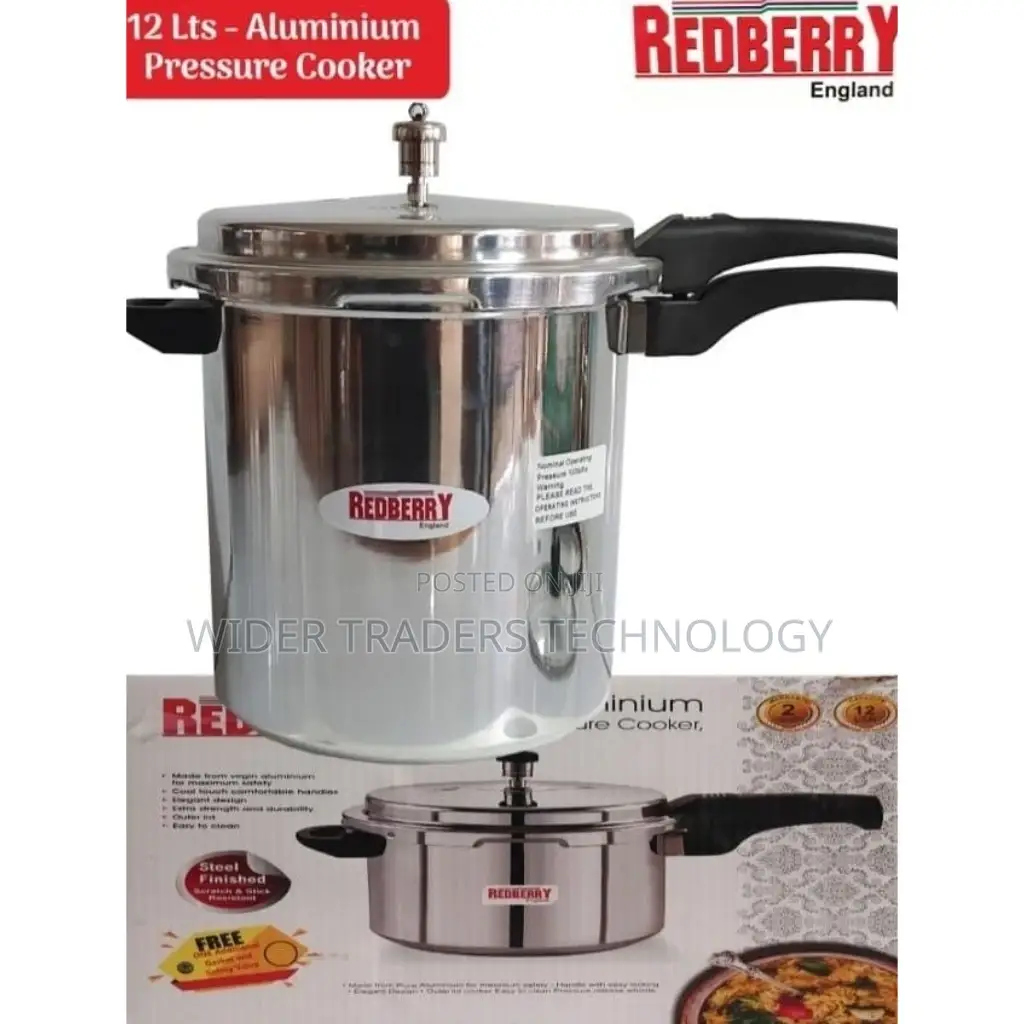 Redberry Aluminium Pressure Cooker 10L
