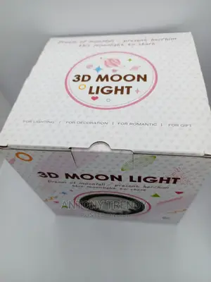 3D Painted Starry Moon Light With Wooden Stand