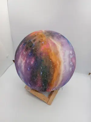 Starry Moon Light With Wooden Stand