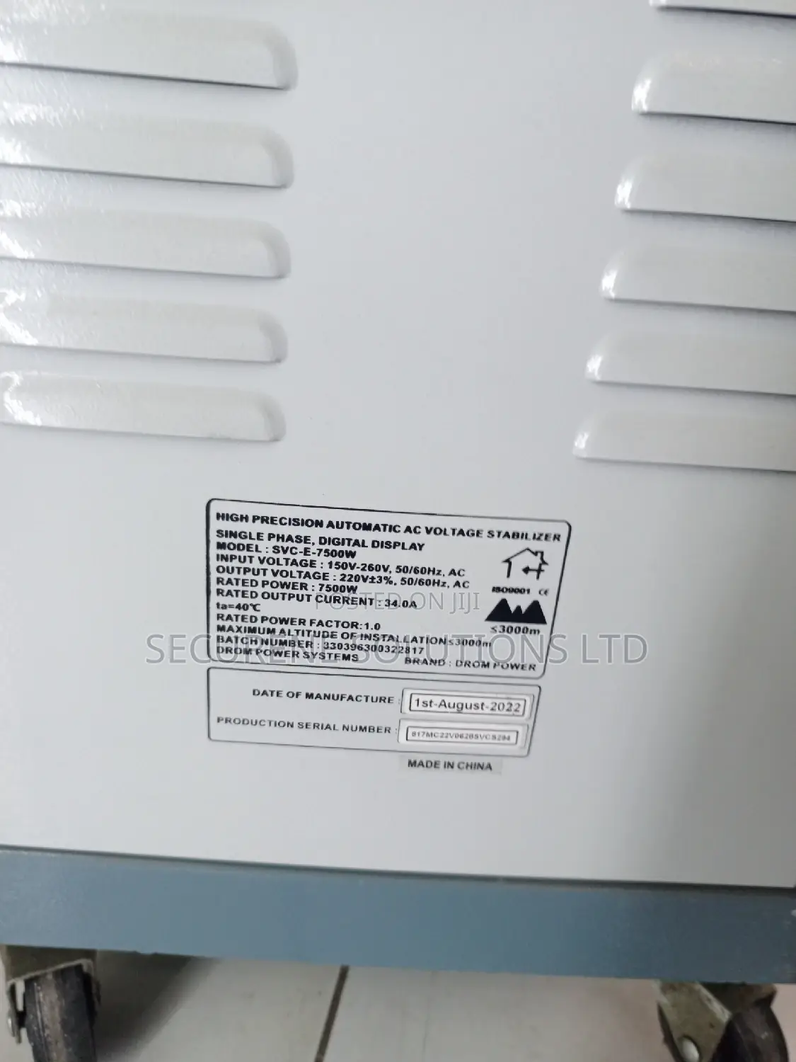 High Precision Automatic Voltage Stabilizer Drom Power 7500w