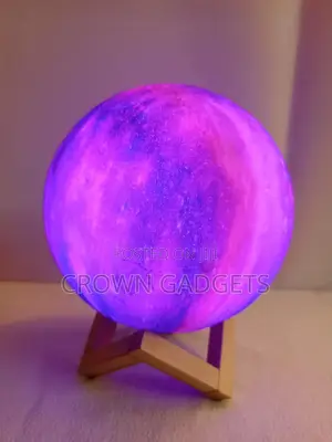 Moon Night Light With Wooden Base, USB Rechargeable