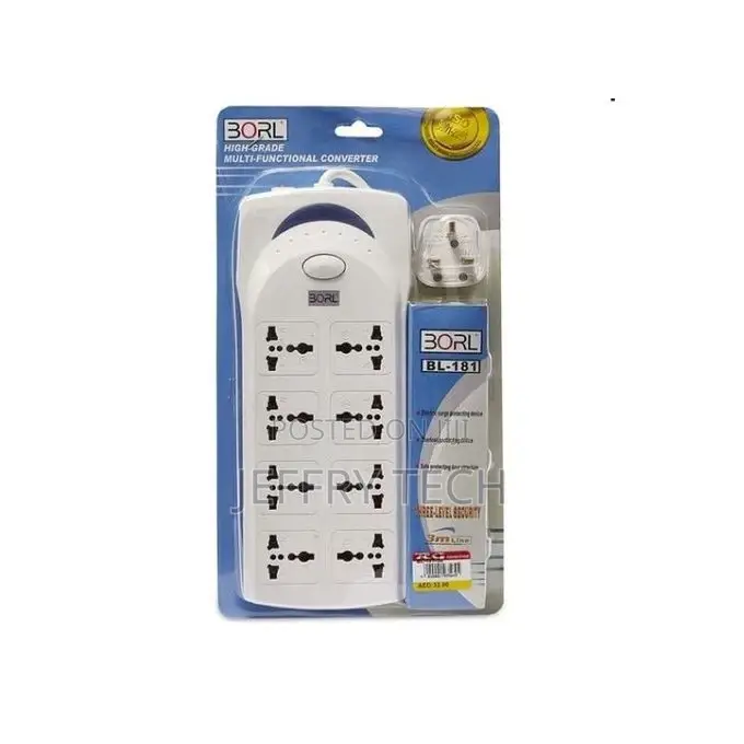 Borl High Grade 8 Ways Heavy Duty Extension Socket - White