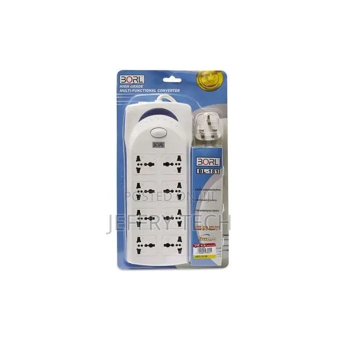 Borl High Grade 8 Ways Heavy Duty Extension Socket - White
