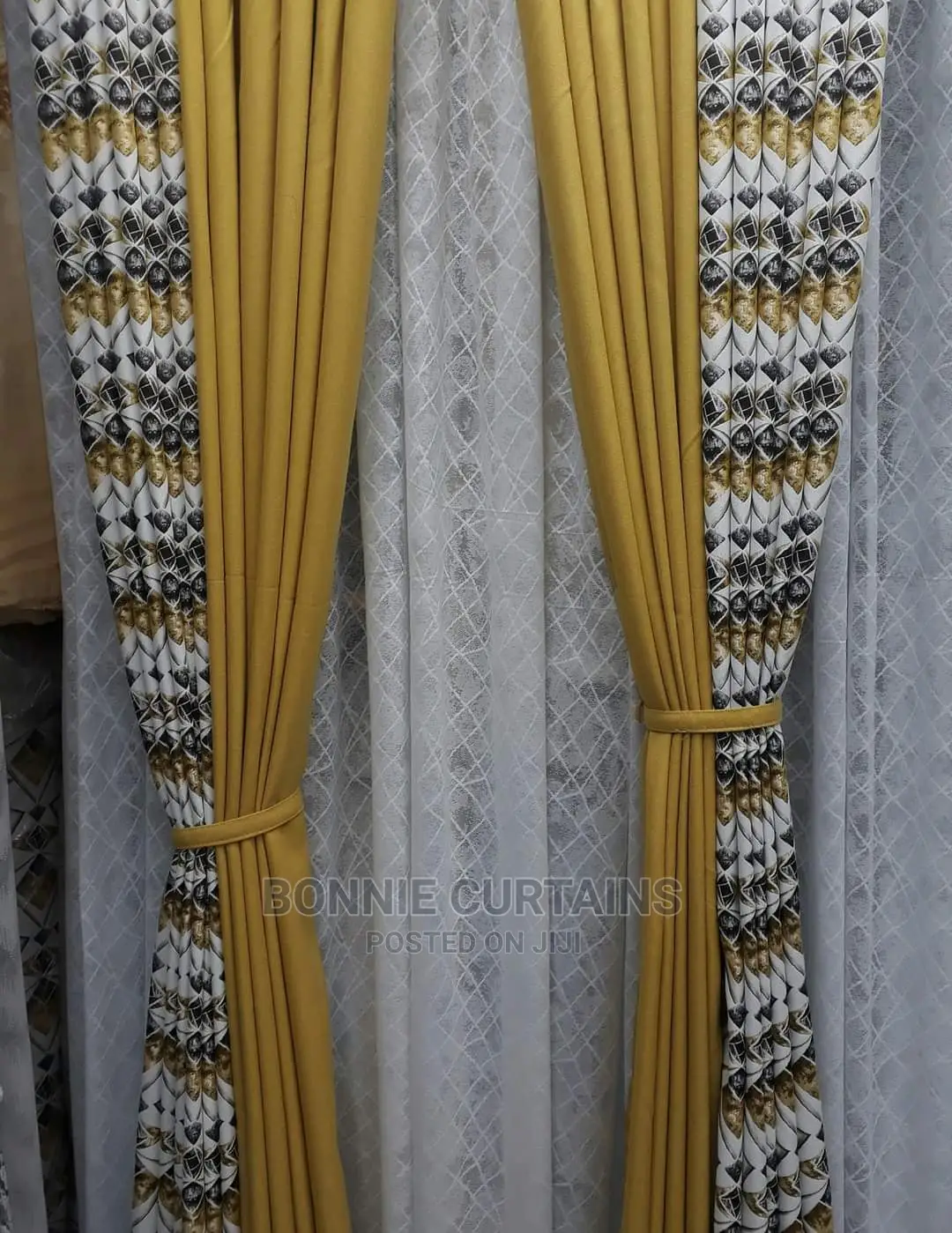 Yellow Curtains With Plain White Sheers