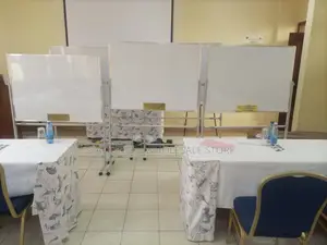 White Board With Wheeled Stand 90cm X 120cm