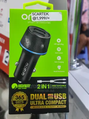 Oraimo Dual USB Car Charger Free-Cable