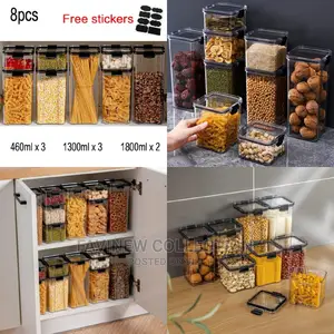 8pcs Transparent Acrylic Cereal Food/ Storage Containers