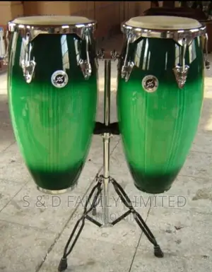 Green Conga Drums Single Stand