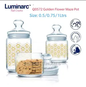 3pcs Golden Flower Maze Glass Jar