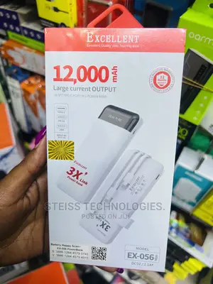 12000mah Excellent 3x Powerbank.
