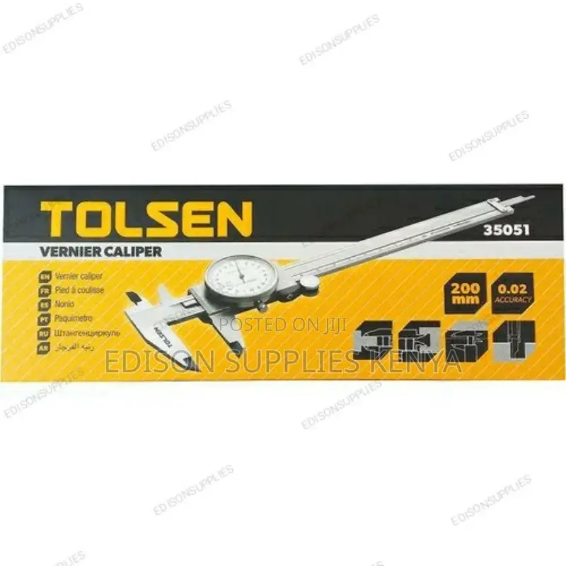 Tolsen Vernier Caliper 35051 - 8'' 200mm Analog Dial Caliper