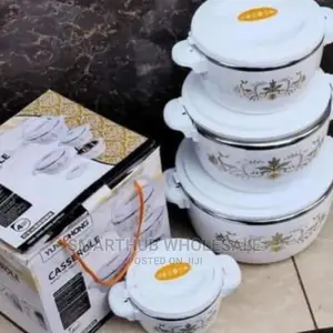 Set of 4 White Casserole Hotpots 